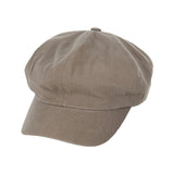 embroidery newsboy cap Light KHAKI