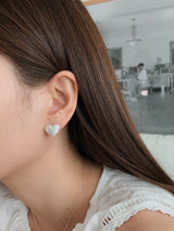ハートマットピアス / [925silver] Lithumb heart matte earrings