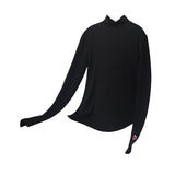 CHERRY BASIC HALF NECK T-SHIRT [BLACK]