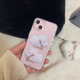 コットンバニーポポジェリーハードアイフォンケース/Cotton bunny popo Jelly Hard phone case ivory