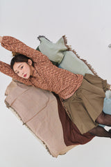 クーププリーツアンバランスドスカート / Coupe pleats unbalanced sk (2 colors)