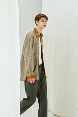 HALF COMPLEX BROWN CHECK SHIRT (6538812489846)