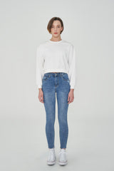 (×)FROMIS_9 NAKYOUNG AND MIJOO WORN HIGH WAIST LIGHT BLUE SKINNY JEAN [6808]