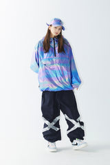 コージーフーデッドアノラックジャケット/BSR2223FWJK087 COZY HOODED ANORAK JACKET HOLOGRAM BLUE