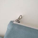 オックスフォードシンプルラインストラップポーチ - skyblue gray