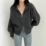 2WAYウールニットジップアップ/two-way wool knit zip-up