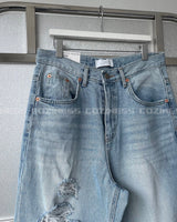 ライトブルービンテージデニムパンツ / TR2453 Light blue vintage denim pants (XS–L)