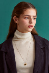 ハートペンダントコンビロングネックレス (2colors)