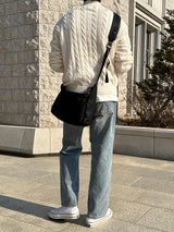 ローワーツイストセミジップアップニットウェア / Lower Twisted Semi-Zip-Up Knitwear (4 colors)