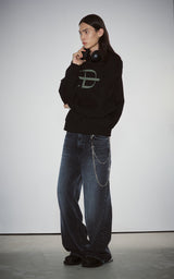 DESTROYED HEM WIDE DENIM_BLACK