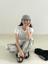 Delicate pattern round neck knit t 