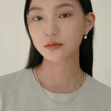 シルバーボールネックレス / silver ball necklace (yellow gold plated / platinum gold plated)
