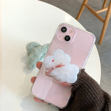 コットンバニーポポスマホグリップ/Cotton bunny popo Smart Tok ivory