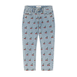 ストレートフィットチェリー刺繍デニムパンツ/ STRAIGHT FIT CHERRY EMBROIDERY DENIM PANTS [6851]