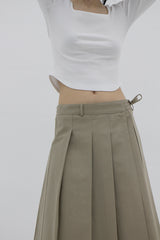プリーツストリングラップスカート / Pleated string wrap skirt (2color)