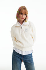 チェリーハイネックハーフジップアップ／CHERRY HIGH NECK HALF ZIP UP [IVORY]