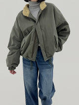 ウールショートパッデッドジャンパー/Wool short padded jumper (2color)