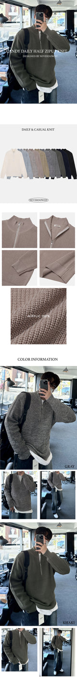 キャンディーデイリーハーフジップアップニット / [BEST]CANDY DAILY HALF ZIPUP KNIT(11COLOR)