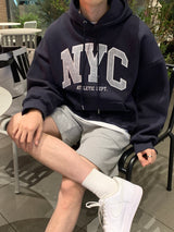 オーバーサイズフィットプレミアムNYCデュアルペーパーフーディー