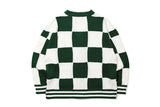 ボードワッフルカーディガン/CHECKER BOARD WAFFLE CARDIGAN_GREEN