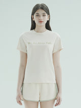 レタリングTシャツ / T1008 LETTERING T-SHIRT_BEIGE