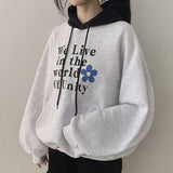 Flower Printed Coloring Oversized Fit Hoodie (3 colors)