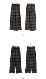 チェック起毛ピンタックスラックス (2color) (6657551695990)
