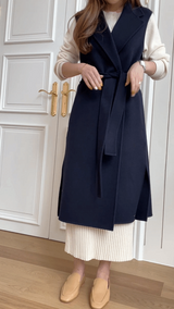 カシミヤ ハンドメイド ロング ベスト (6676031176822)