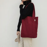 コーデュロイシンプルラインバッグ (autumn red)