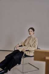 シャーリングパフブラウス/SHIRRING PUFF BLOUSE_BEIGE