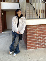 No.0441 GVN UQ washing wide denim PT