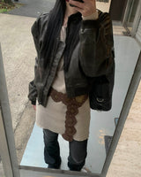 Leather stitch bag