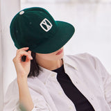 VA Square Applique Wool Baseball Cap / Deep Green