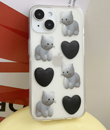 Heart White Cat Phone Case