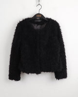 Lens quilted eco fur jacket