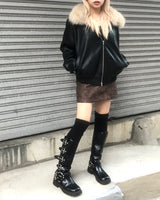 ビンテージファー2WAYブルゾンジャンパー