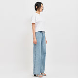 バンディングワイドデニムパンツ