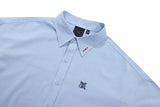 リーセントロゴストライプハーフシャツ/RECENT LOGO HALF SHIRT_SKY BLUE