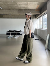 シャーリングストリング コットンクロップ 半袖シャツ /Gretel Shirring String Cotton Crop Short-Sleeve Shirt