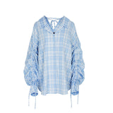 CHECK SHIRRING BLOUSE_L/BLUE (EEOO1BLR02W) (6541196492918)