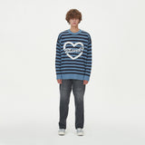 STRIPE HEART ROUND NECK KNIT_BLUE (6612832256118)