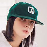 VA Square Applique Wool Baseball Cap / Deep Green