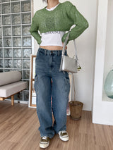 カーゴデニムパンツ/no.1768 cargo denim pants (2color)