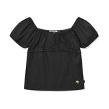 チェリーレーススクエアネックブラウス / CHERRY LACE SQUARE NECK BLOUSE [CHARCOAL]