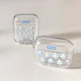 ブルーフラワーエアーポッズケース/Blue flower air pods case