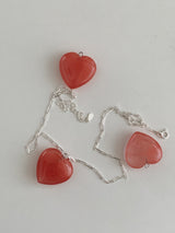ロディンチェリーストーンハートネックレス / [925silver] Rodin Cherry stone Heart Necklace