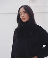 HOUNDS-TOOTH VELVET TURTLE-NECK TEE (Black) / ハウンドトゥースベルベットタートルネックTシャツ