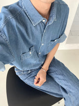 Roll up denim shirts