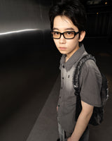 ウォッシュド デニム ハーフシャツ / Washed Denim Half Shirt (Gray)