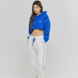 オーバーサイズラインポイントクロップフーディー/Oversize Line Point Crop Hoodie Blue (6600740339830)